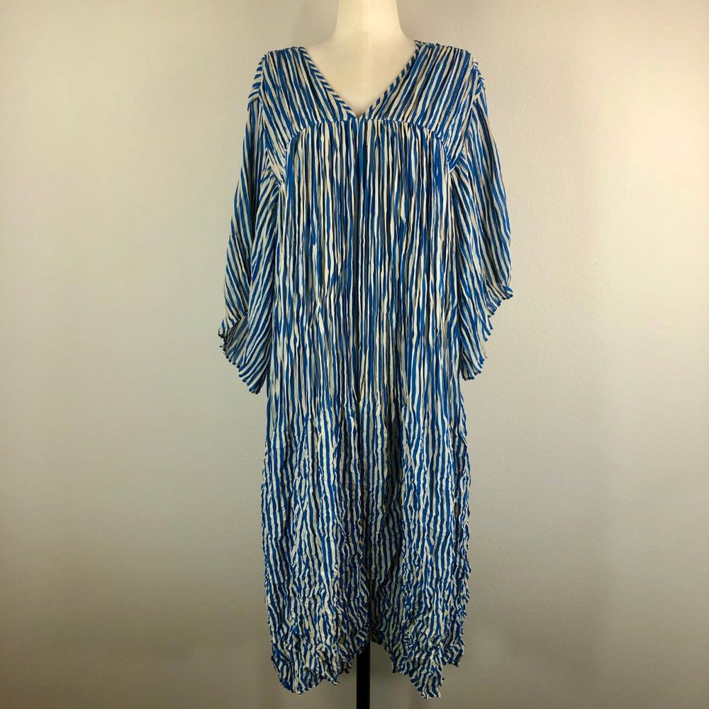 Zucca Stripe Crinkle Dress by Akira Onozuka NWT